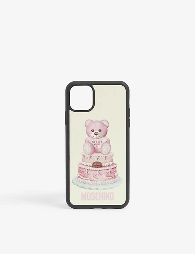Shop Moschino Teddy Bear Iphone 10 Max Case In Pink