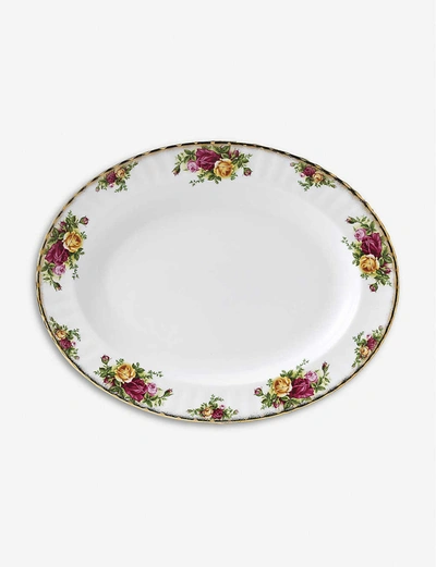 Shop Royal Albert White, Red And Green Old Country Roses China Oval Dish 33cm