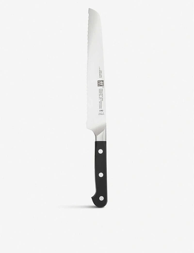 Shop Zwilling J.a. Henckels Zwilling J.a Henckels Silver And Black Pro Bread Knife 20cm