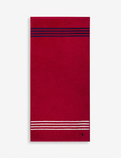 Shop Ralph Lauren Travis Red Rose Cotton Hand Towel 50x100cm