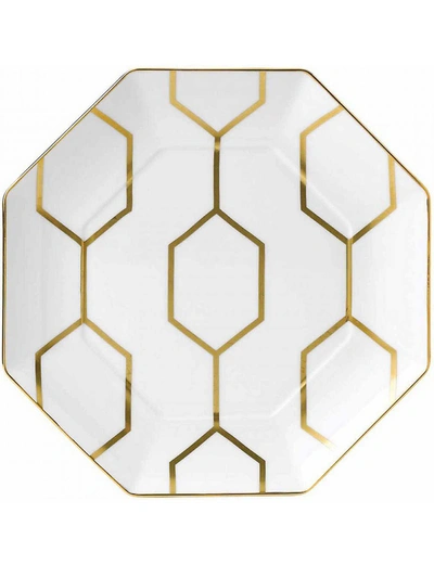 Wedgwood Gio Gold Octagonal Accent Plate White In White And Gold