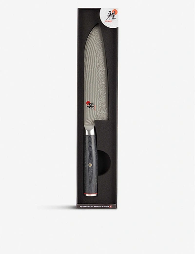 Shop Miyabi Silver And Black Santoku 5000fcd Knife