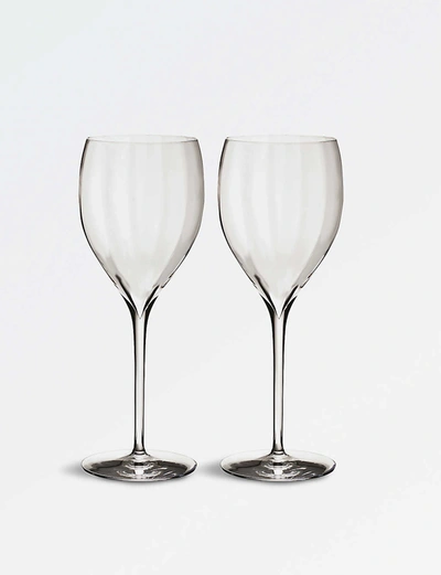 Shop Waterford Elegance Optic Sauvignon Crystal Wine Glasses Set Of Two In Clear And Black