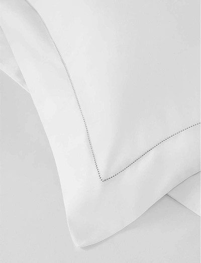 The White Company Connaught Cotton Silk Pillowcase 50x75cm In Chalk