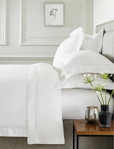 The White Company Connaught Cotton Silk Pillowcase 50x75cm In Chalk