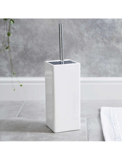 Shop The White Company Newcombe Ceramic Toilet Brush Holder In White