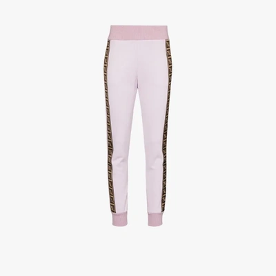 Shop Fendi Ff Motif Track Pants In Pink