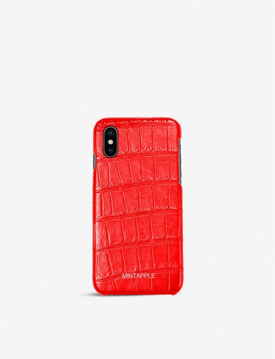 Shop Mintapple Alligator-embossed Leather Iphone Xs Max Case