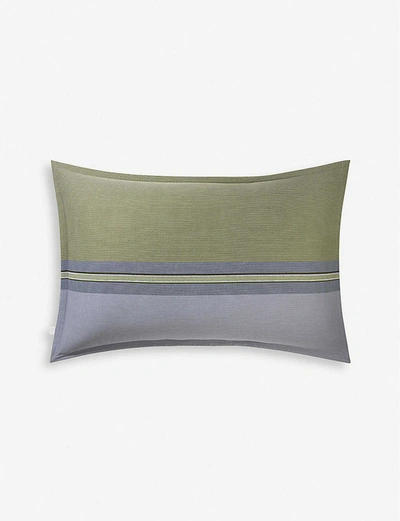 Shop Hugo Boss Khaki Paddy Cotton Square Pillowcase 65cm Square