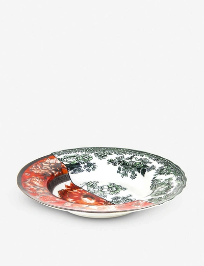 Shop Seletti Hybrid Cecilia Printed Porcelain Soup Plate 25.4cm