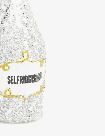 Shop Christmas Selfridges Champagne Bottle Glass  Bauble In Silver