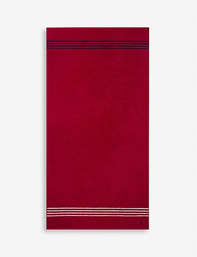 Shop Ralph Lauren Travis Red Rose Cotton Bath Sheet 90x170cm