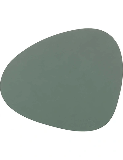 Lind Dna Curve Leather Table Mat In Nero