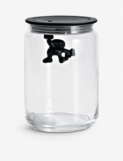 Shop Alessi Gianni 90cl Glass Container In Black