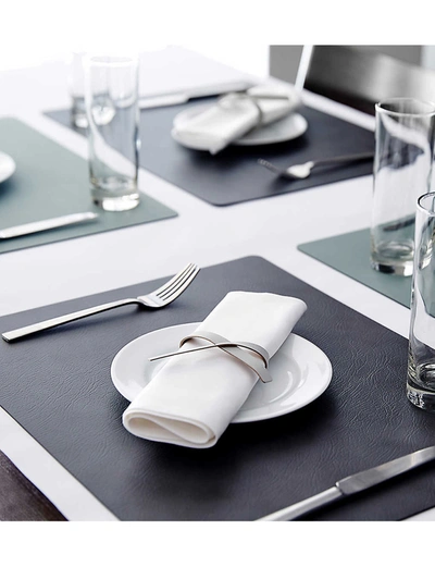 Shop Lind Dna Black Square Leather Table Mat