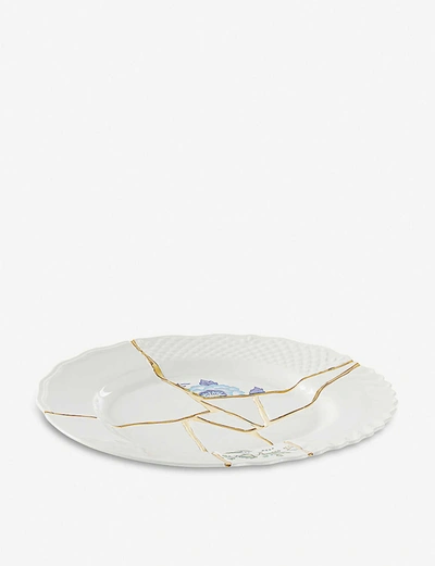 Shop Seletti Kintsugi N3 Porcelain And 24ct Gold Dinner Plate 27cm