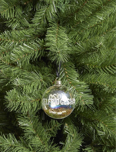 Shop Christmas Selfridges Sequin-filled Glass  Bauble In Gold