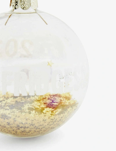 Shop Christmas Selfridges Sequin-filled Glass  Bauble In Gold