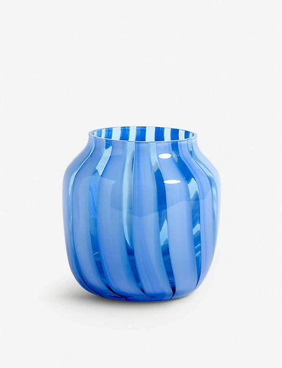Shop Hay Juice Wide Striped Glass Vase 22cm
