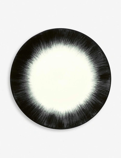 Shop Ann Demeulemeester Black And White X Serax Dé Variation No.4 Porcelain Plate 17.5cm