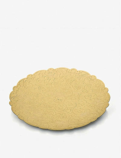 Alessi Nocolor Dressed 24-carat Gold-plated Stainless Steel Round Tray 35cm In Nocolor
