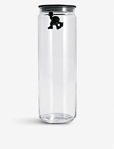 Alessi Gianni Glass Kitchen Box 30.5cm In Black
