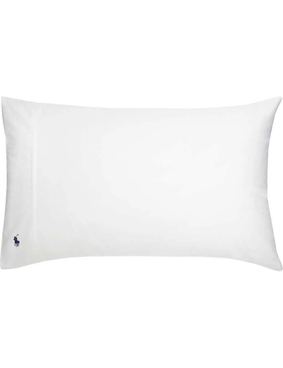 Shop Ralph Lauren Home White Player Standard Cotton Pillowcase Set Of Two 50cm X 75cm