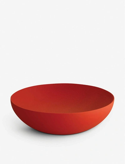 Shop Alessi Double Resin-coated Steel Bowl 25cm In Red