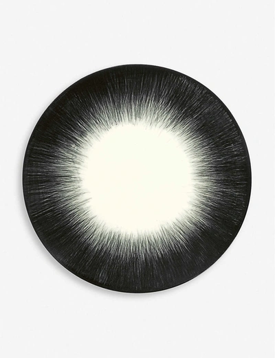 Shop Ann Demeulemeester Black And White X Serax Dé Variation No.4 Porcelain Plate 14cm