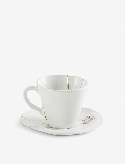 Seletti Kintsugi N3 Coffee Cup With Saucer In Porcelain