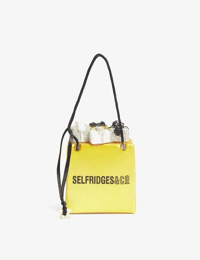 Shop Christmas Yellow Selfridges Gift Bag Glass Decoration 8cm