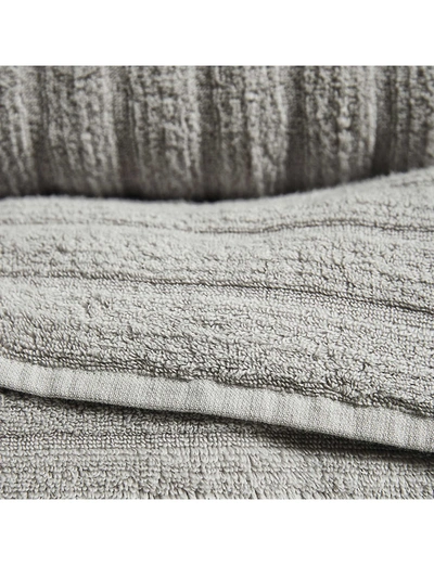 The White Company Pearl Grey Hydrocotton Ribbed Bath Sheet 150cm X 100cm Bath Sheet In Pearl Grey