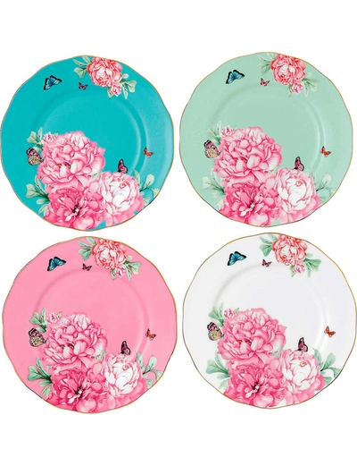 Shop Royal Albert White, Pink And Green Miranda Kerr Friendship Plates Set Of Four
