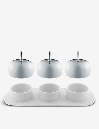 Alessi Dressed Porcelain And Stainless Steel Jam Tray In Nocolor