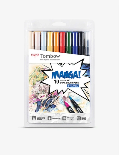 Shop Tombow Manga Shonen Dual Brush Pens Set Of 10