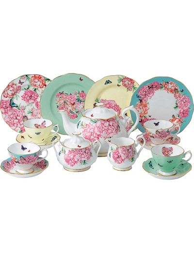 Shop Royal Albert White, Rose And Green Miranda Kerr Fine Bone China 15-piece Tea Set