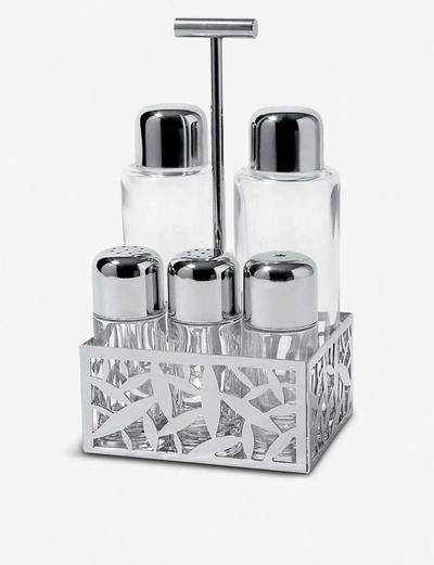Alessi Cactus! Stainless Steel 5 Piece Condiment Set 21.6cm In Nocolor