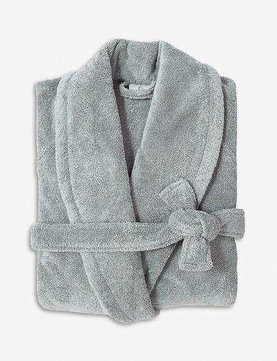Yves Delorme Womens Platine Étoile Large Terry Bath Robe In Platine