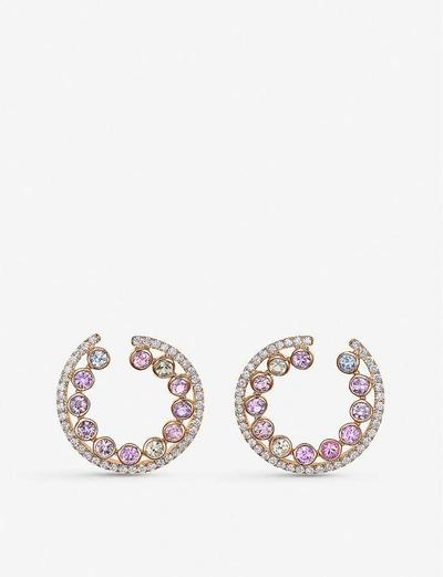 Shop Bucherer Fine Jewellery Women's Pastello 18ct Rose-gold And Sapphire Earrings
