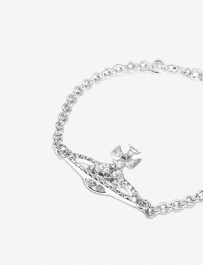 Shop Vivienne Westwood Jewellery Women's Silver Ladies Crystal And Rhodium Silver Orb Design Mayfair Bas  In Nero