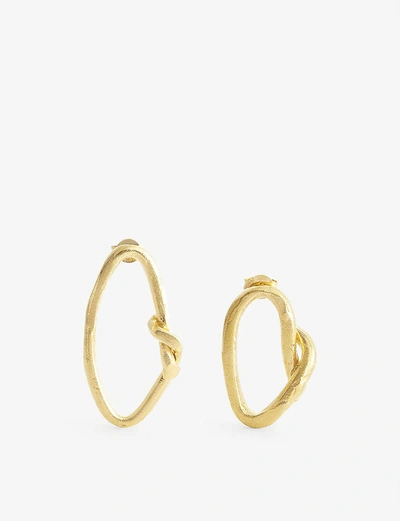 Shop Alighieri Womens Gold The Wasteland 24ct Gold-plated Bronze Hoop Earrings