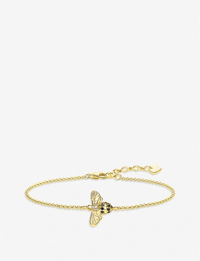 THOMAS SABO WOMENS MULTI-COLOURED BEE 18CT YELLOW GOLD-PLATED SILVER AND ZIRCONIA BRACELET 21762442