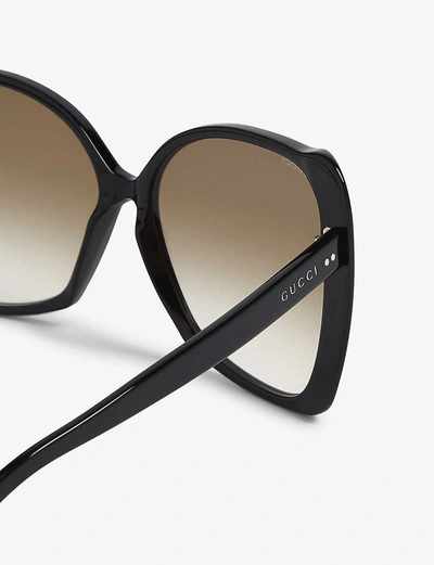 Shop Gucci Gg0471 Butterfly-frame Sunglasses In Black