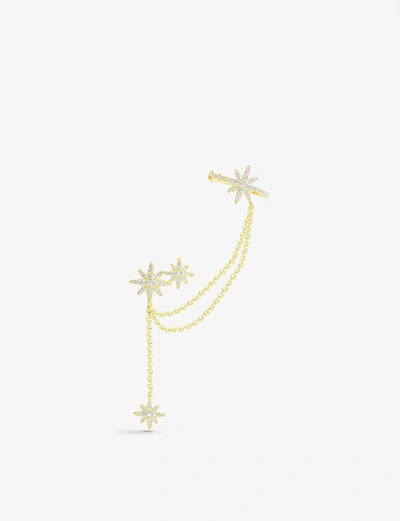 Shop Apm Monaco Women's Silver Star-pendant Yellow Gold-toned Sterling Silver Drop Earrings