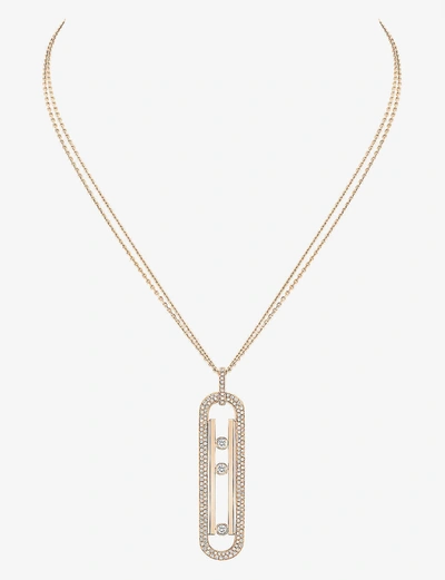 Shop Messika Women's Pink Gold Move 10th 18ct Rose-gold And Diamond Necklace