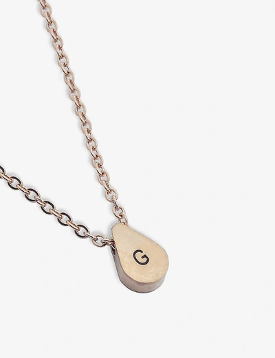 Shop Littlesmith Women's Personalised Initial Rose Gold-plated Teardrop Bead Necklace