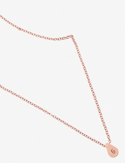 Shop Littlesmith Women's Personalised Initial Rose Gold-plated Teardrop Bead Necklace