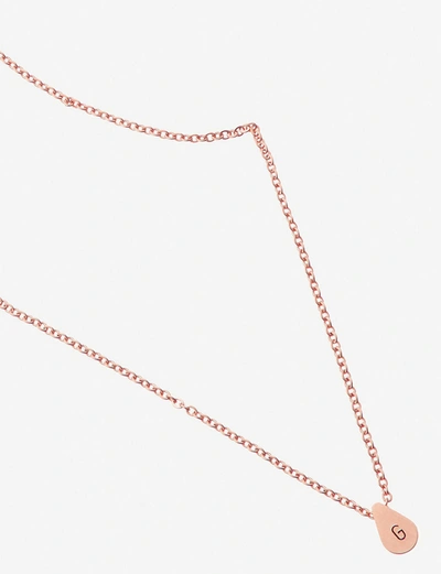 Littlesmith Personalised Initial Rose Gold-plated Teardrop Bead Necklace