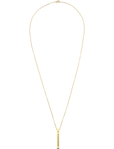 Shop Littlesmith Personalised 13 Characters Gold-plated Vertical Bar Necklace
