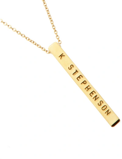 Shop Littlesmith Personalised 13 Characters Gold-plated Vertical Bar Necklace